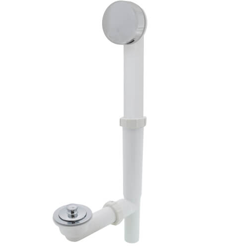 Main product image of Innovator 590 16" Tubular Slip-Joint PVC Bath Waste with Push Pull Bathtub Stopper (Chrome Plated)