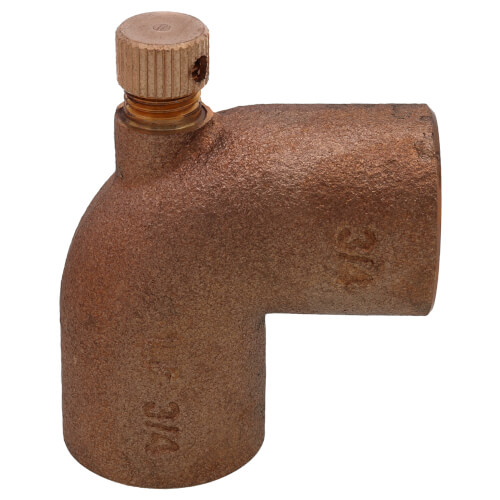 3/4" Cast Brass 90° Elbow w/ Drain (Lead Free)