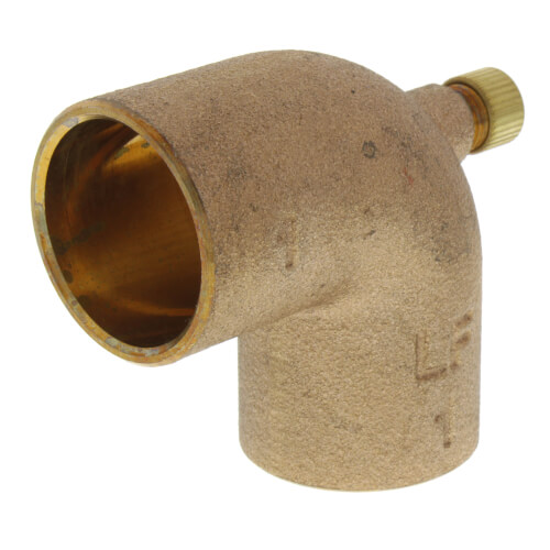 Main product image of 1" Cast Brass 90° Elbow w/ Drain (Lead Free)