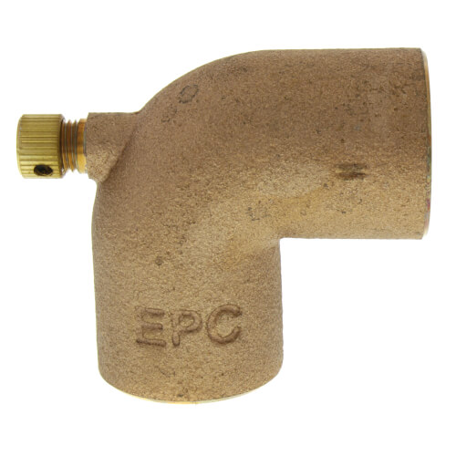 Main product image of 1" Cast Brass 90° Elbow w/ Drain (Lead Free)