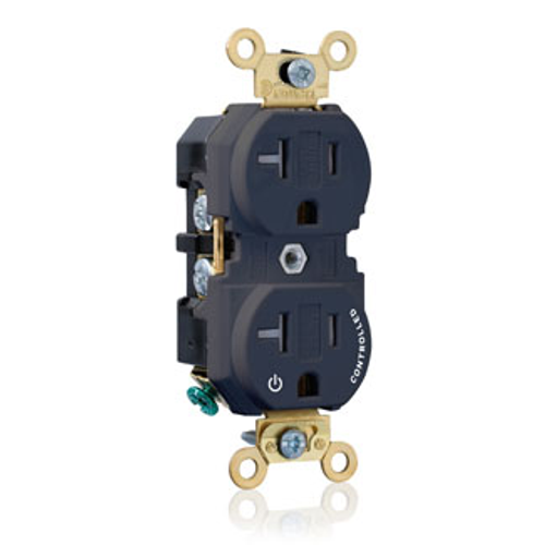 Main product image of Duplex Receptacle Heavy Duty Split-Circuit 1 Outlet Controlled 20A 125V NEMA 5-20R 2P 3W (Black)