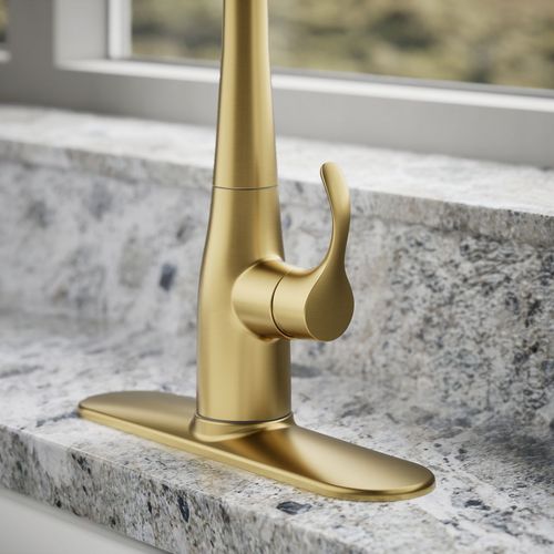 Main product image of Simplice 1-Handle Pull Down Swing Spout Kitchen Faucet (Moderne Brass), K-596-2MB