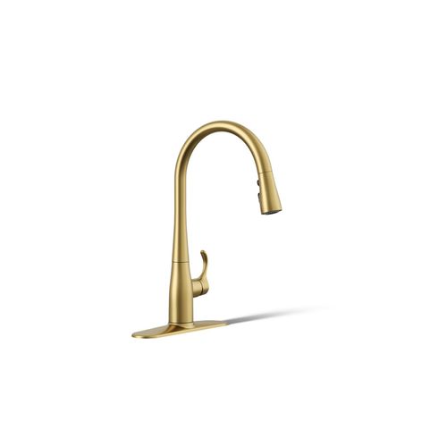 Main product image of Simplice 1-Handle Pull Down Swing Spout Kitchen Faucet (Moderne Brass), K-596-2MB
