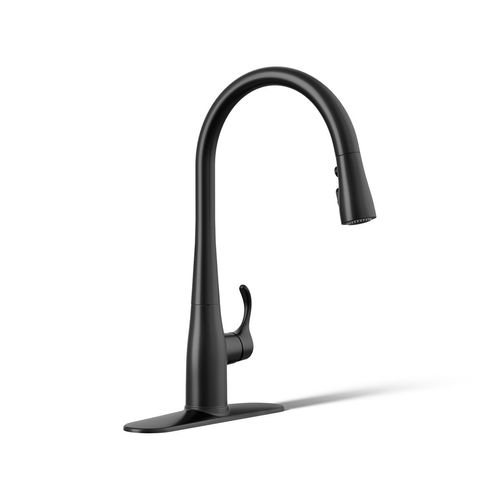 Main product image of Simplice 1-Handle Pull Down Swing Spout Kitchen Faucet (Matte Black), K-596-BL