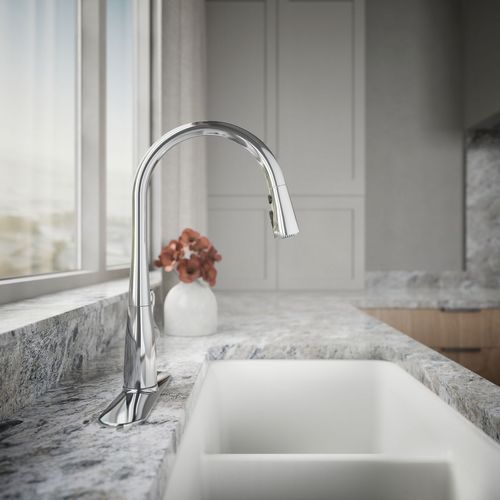 Main product image of Simplice 1-Handle Pull Down Swing Spout Kitchen Faucet (Polished Chrome), K-596-CP