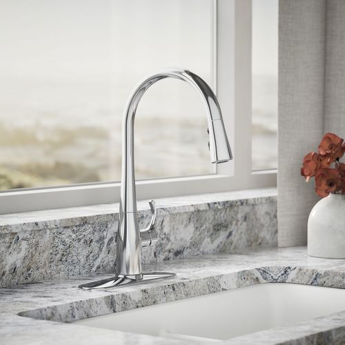 Main product image of Simplice 1-Handle Pull Down Swing Spout Kitchen Faucet (Polished Chrome), K-596-CP