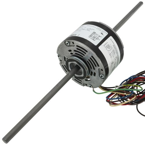 Main product image of 5" 3-Speed Double Shaft Fan/Blower Motor Less Base (277V, 1075 RPM, 1/8, 1/12, 1/14 HP)