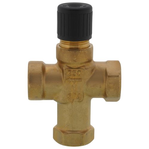 Main product image of 3/4" 3-Way N/O Brass Globe Valve Body, Female x Female (6.3 Cv)