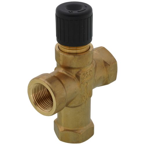 Main product image of 3/4" 3-Way N/O Brass Globe Valve Body, Female x Female (6.3 Cv)