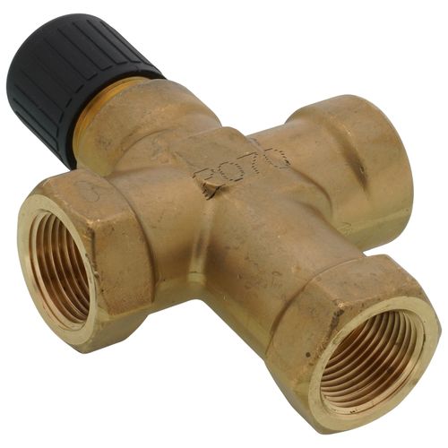 Main product image of 3/4" 3-Way N/O Brass Globe Valve Body, Female x Female (6.3 Cv)
