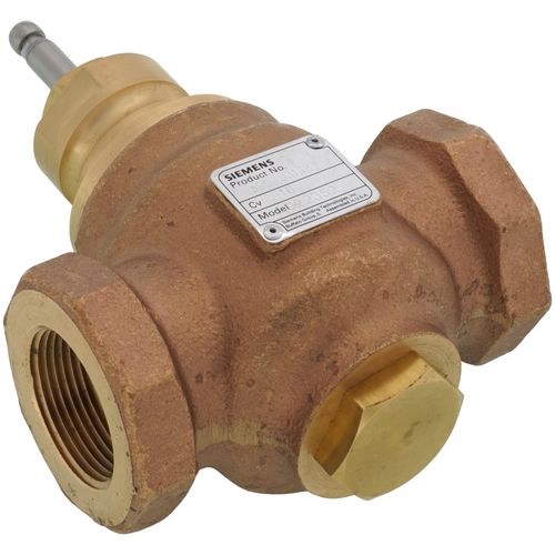 Main product image of 1-1/4" 2-Way N/O Brass Equal Percentage Valve Body, Female x Female (16 Cv)