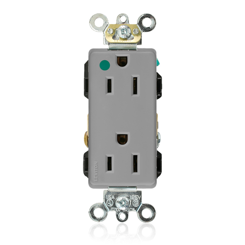 Main product image of 15A Decora Plus Duplex Receptacle/outlet, Self-grounding (Brown)