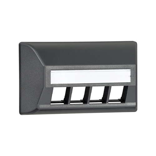 Main product image of Quickport, Angled Modular Furniture Faceplate, 4"port (Black)