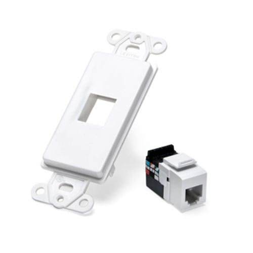 Main product image of Decora Insert Kit, 6P6C (White) Kit Includes: One 1-port Decora Insert And One 6P6C Usoc Jack.