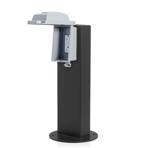 Main product image of 1-Gang 18" Stainless Power Pedestal Kit, Surface Mount, NEMA 3R (Black)