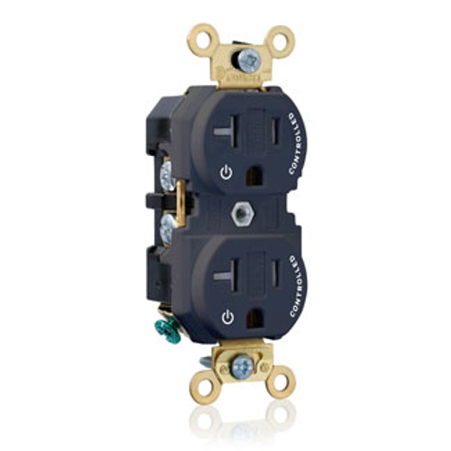 Main product image of Duplex Receptacle Heavy Duty Two Outlets Marked Controlled 20A 125V NEMA 5-20R 2P 3W (Black)
