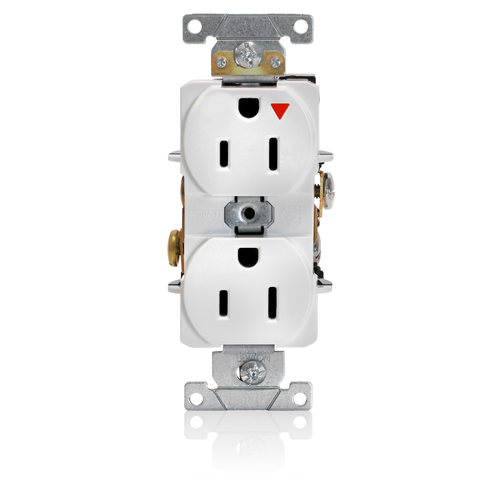 Main product image of Isolated Ground Duplex Receptacle Outlet,  Smooth Face,15A, 125V Back or Side Wire, NEMA 5-15R, 2-Pole, 3-Wire, Self-Grounding (White)