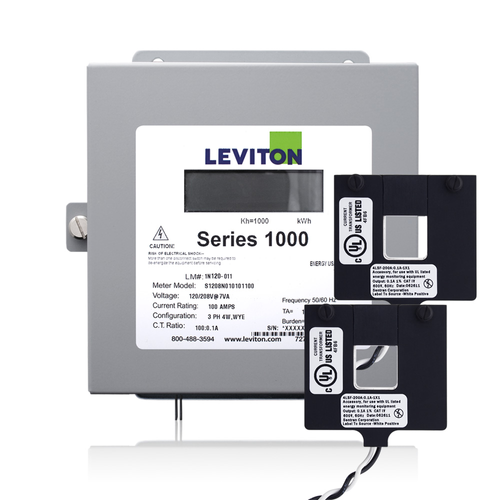 Main product image of Submeter, Indoor, 120/240v, 1 Phase 3 Wire, Max 200a, 2 Split Core Current Transformers, Electric Meter Kit