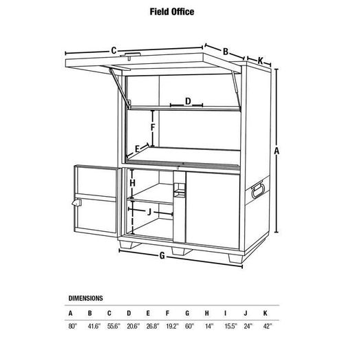 Main product image of 16 Gauge Steel Field Office Box, Green