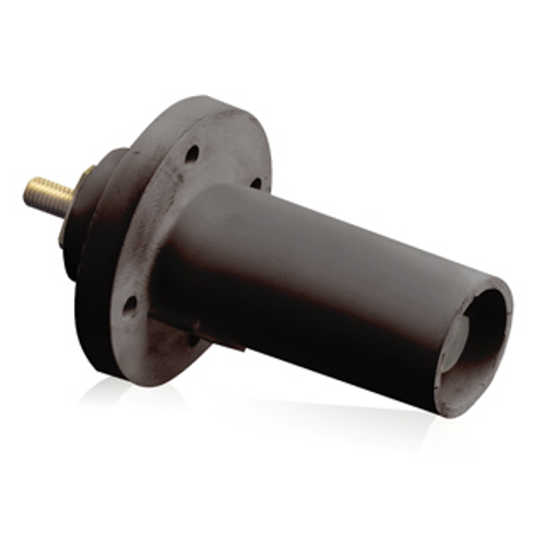 Main product image of 17 Series Male Panel Receptacle, Cam-type, 90-degree, Taper Nose, Threaded Stud, 250-750MCM, 690A (Black)