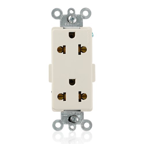 Main product image of Decora Plus Duplex Receptacle, Euro-American, 15A 125V or 16A 250V 2P, 3W (Light Almond)