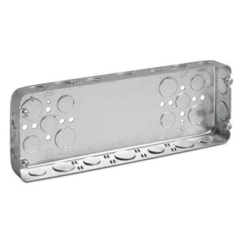 Main product image of 12-1/4" L x 4-1/2" W x 1-5/8" D 5-Gang Steel Box w/ 1/2" and 3/4" Knockouts