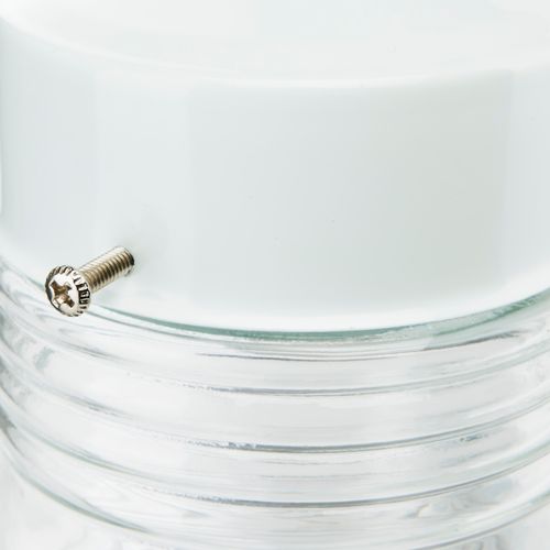 Main product image of 1 Light 6" Porch Wall White Mason Jar w/ Clear Glass (Pack of 3)