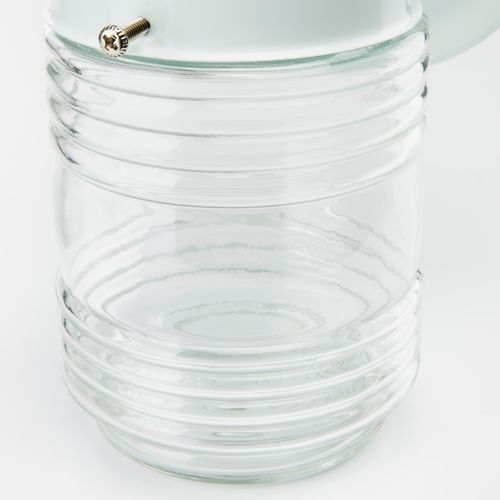 Main product image of 1 Light 6" Porch Wall White Mason Jar w/ Clear Glass (Pack of 3)