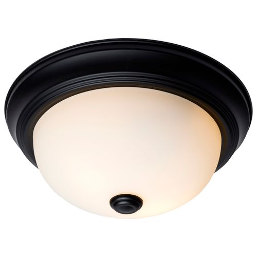 Main product image of 2 Light 11" Flush Mount Matte Black Finish Opal Glass