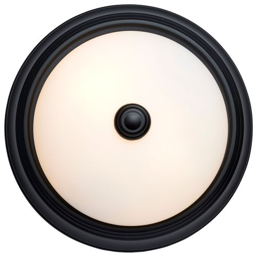 Main product image of 2 Light 11" Flush Mount Matte Black Finish Opal Glass