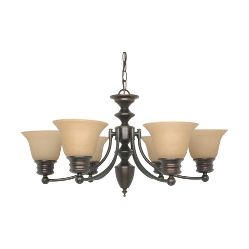 Main product image of Empire 6 Light 26" Chandelier w/ Champagne Linen Washed Glass