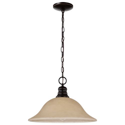 Main product image of 1 Light 16" Pendant w/ Champagne Linen Washed Glass