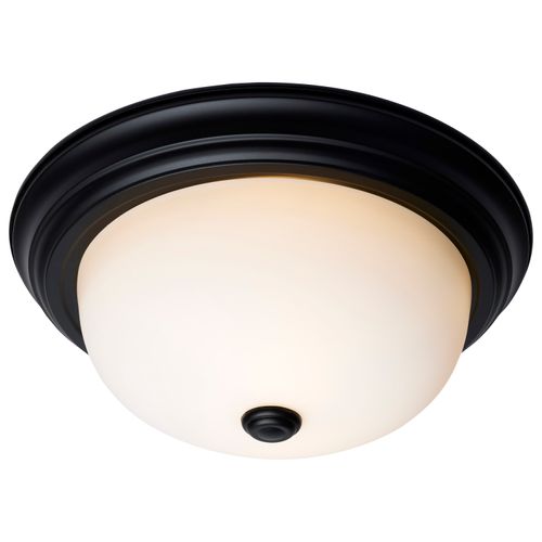 Main product image of 2 Light 13" Flush Mount Matte Black Finish Opal Glass