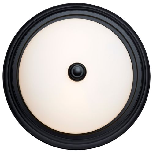 Main product image of 2 Light 13" Flush Mount Matte Black Finish Opal Glass