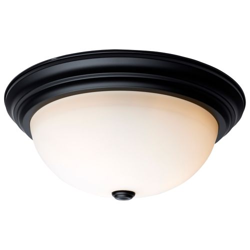 Main product image of 3 Light 15" Flush Mount Matte Black Finish Opal Glass