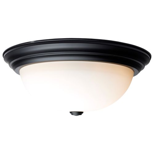 Main product image of 3 Light 15" Flush Mount Matte Black Finish Opal Glass