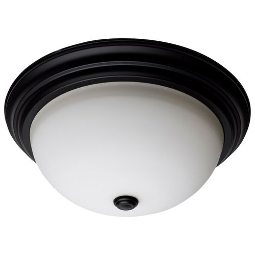 Main product image of 3 Light 15" Flush Mount Matte Black Finish Opal Glass