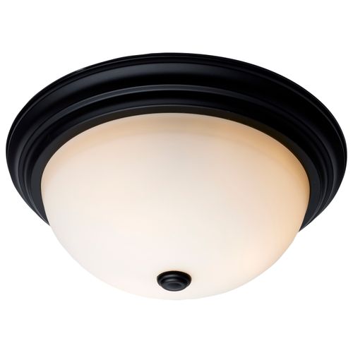 Main product image of 3 Light 15" Flush Mount Matte Black Finish Opal Glass