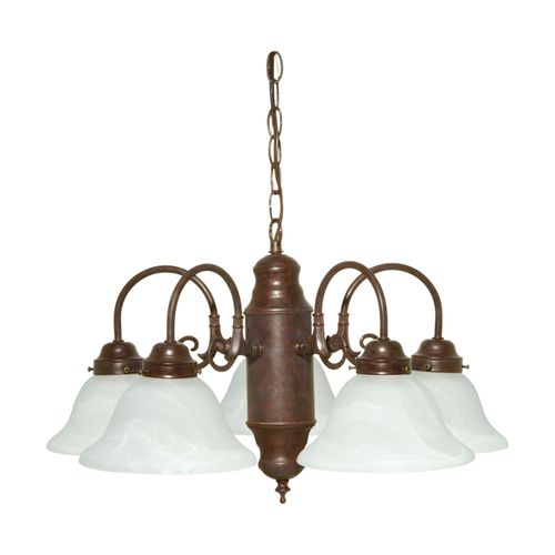 Main product image of 5 Light Chandelier Old Bronze / Alabaster Glass