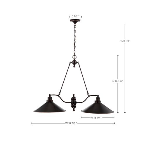 Main product image of Bridgeview 2 Light 40" Island Pendant