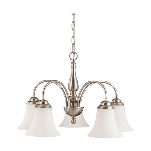 Main product image of Dupont 5 Light 21" Chandelier w/ Satin White Glass
