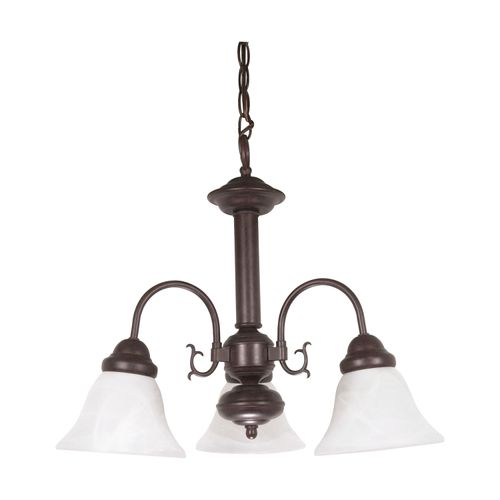 Main product image of Ballerina 3 Light 20" Chandelier w/ Alabaster Glass Bell Shades