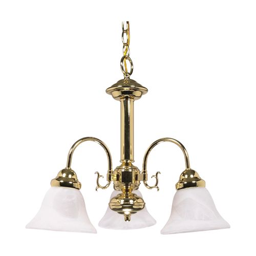 Main product image of Ballerina 3 Light 20" Chandelier w/ Alabaster Glass Bell Shades