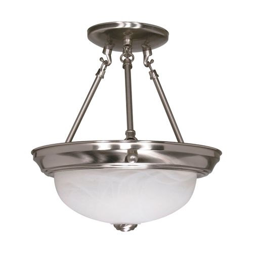 Main product image of 2 Light 11" Semi-Flush Alabaster Glass