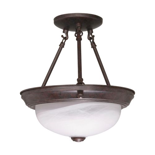 Main product image of 2 Light 11" Semi-Flush Alabaster Glass