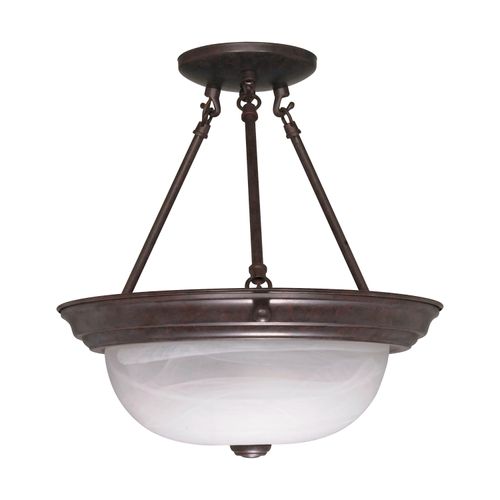 Main product image of 2 Light 13" Semi-Flush Alabaster Glass
