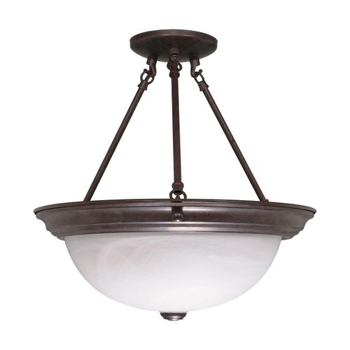 Main product image of 3 Light 15" Semi-Flush Alabaster Glass