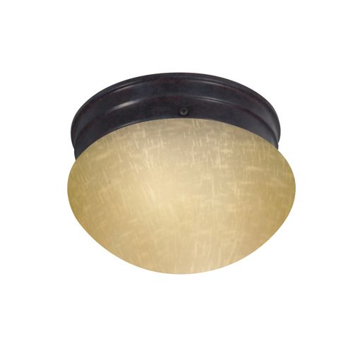 Main product image of 8" Mushroom Mahogany Bronze Champagne Linen Glass Incandescent (Pack of 2)