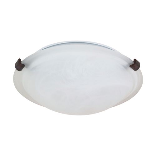 Main product image of 1 Light 12" Flush Mount Tri-Clip w/ Alabaster Glass