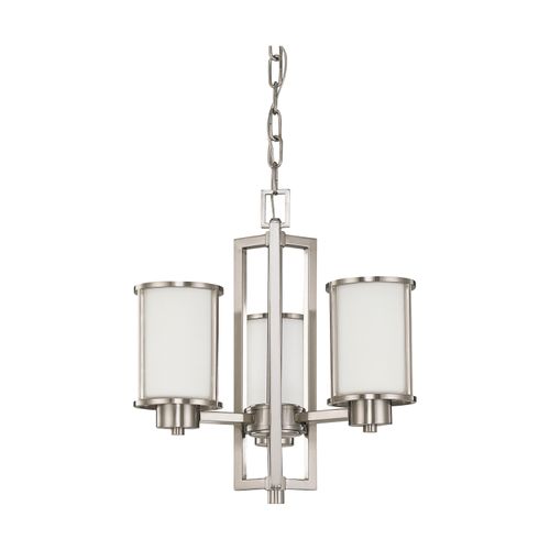 Main product image of Odeon 3 Light (convertible up/down) Chandelier w/ Satin White Glass